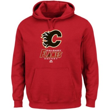 Majestic Men's Calgary Flames Critical Victory VIII Fleece Hoodie - - Red
