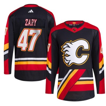 Authentic Adidas Men's Connor Zary Calgary Flames Reverse Retro 2.0 Jersey - Black