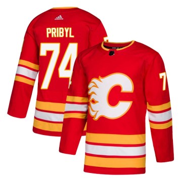 Authentic Adidas Men's Daniel Pribyl Calgary Flames Alternate Jersey - Red
