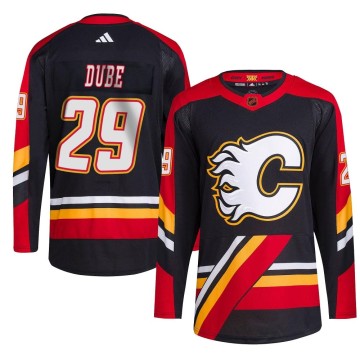 Authentic Adidas Men's Dillon Dube Calgary Flames Reverse Retro 2.0 Jersey - Black