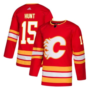 Authentic Adidas Men's Dryden Hunt Calgary Flames Alternate Jersey - Red