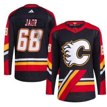 Authentic Adidas Men's Jaromir Jagr Calgary Flames Reverse Retro 2.0 Jersey - Black