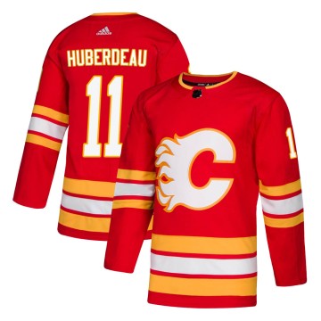 Authentic Adidas Men's Jonathan Huberdeau Calgary Flames Alternate Jersey - Red