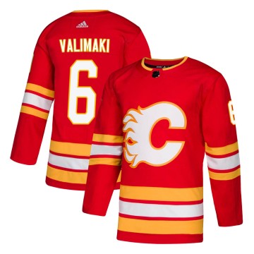 Authentic Adidas Men's Juuso Valimaki Calgary Flames Alternate Jersey - Red