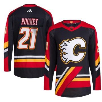 Authentic Adidas Men's Kevin Rooney Calgary Flames Reverse Retro 2.0 Jersey - Black