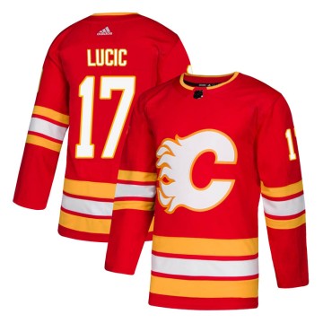 Authentic Adidas Men's Milan Lucic Calgary Flames Alternate Jersey - Red