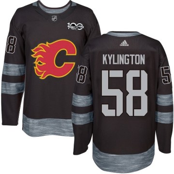 Authentic Adidas Men's Oliver Kylington Calgary Flames 1917-2017 100th Anniversary Jersey - Black