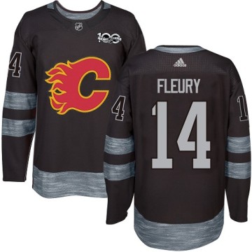 Authentic Adidas Men's Theoren Fleury Calgary Flames 1917-2017 100th Anniversary Jersey - Black