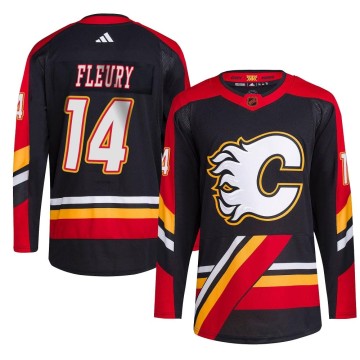 Authentic Adidas Men's Theoren Fleury Calgary Flames Reverse Retro 2.0 Jersey - Black