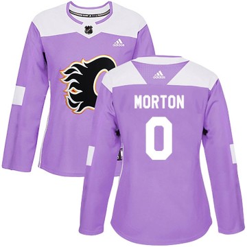 Authentic Adidas Women's Sam Morton Calgary Flames Fights Cancer Practice Jersey - Purple