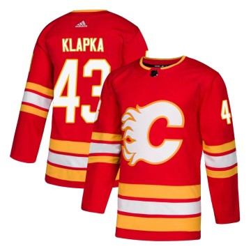Authentic Adidas Youth Adam Klapka Calgary Flames Alternate Jersey - Red