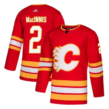 Authentic Adidas Youth Al MacInnis Calgary Flames Alternate Jersey - Red