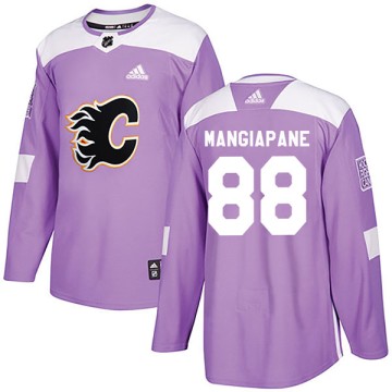 Authentic Adidas Youth Andrew Mangiapane Calgary Flames Fights Cancer Practice Jersey - Purple