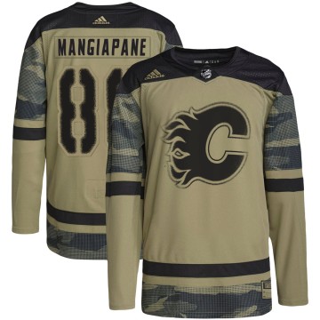 Authentic Adidas Youth Andrew Mangiapane Calgary Flames Military Appreciation Practice Jersey - Camo