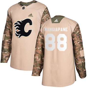 Authentic Adidas Youth Andrew Mangiapane Calgary Flames Veterans Day Practice Jersey - Camo