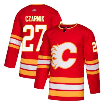Authentic Adidas Youth Austin Czarnik Calgary Flames ized Alternate Jersey - Red