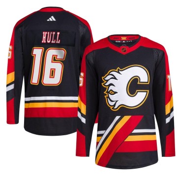 Authentic Adidas Youth Brett Hull Calgary Flames Reverse Retro 2.0 Jersey - Black