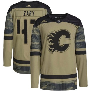 Authentic Adidas Youth Connor Zary Calgary Flames Military Appreciation Practice Jersey - Camo
