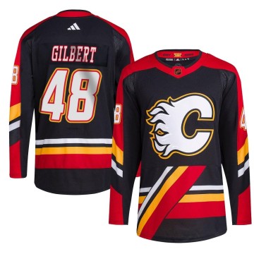 Authentic Adidas Youth Dennis Gilbert Calgary Flames Reverse Retro 2.0 Jersey - Black