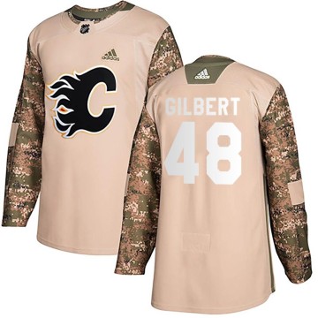 Authentic Adidas Youth Dennis Gilbert Calgary Flames Veterans Day Practice Jersey - Camo