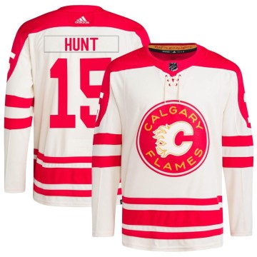 Authentic Adidas Youth Dryden Hunt Calgary Flames 2023 Heritage Classic Primegreen Jersey - Cream