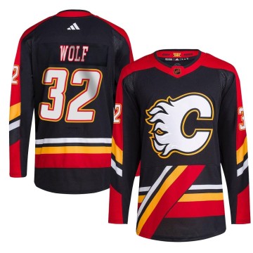 Authentic Adidas Youth Dustin Wolf Calgary Flames Reverse Retro 2.0 Jersey - Black