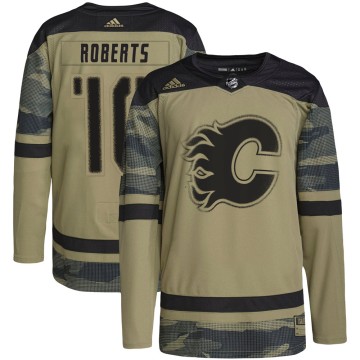 Authentic Adidas Youth Gary Roberts Calgary Flames Military Appreciation Practice Jersey - Camo