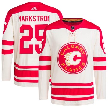 Authentic Adidas Youth Jacob Markstrom Calgary Flames 2023 Heritage Classic Primegreen Jersey - Cream