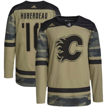 Authentic Adidas Youth Jonathan Huberdeau Calgary Flames Military Appreciation Practice Jersey - Camo