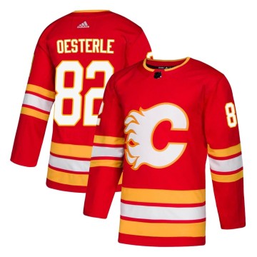 Authentic Adidas Youth Jordan Oesterle Calgary Flames Alternate Jersey - Red