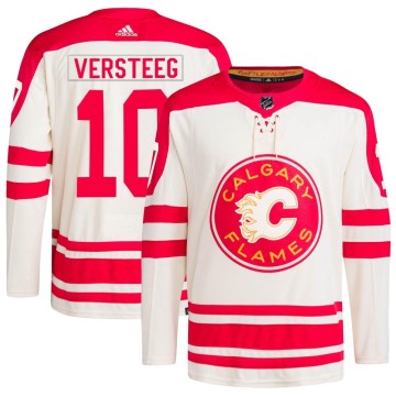 Authentic Adidas Youth Kris Versteeg Calgary Flames 2023 Heritage Classic Primegreen Jersey - Cream