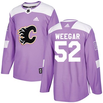 Authentic Adidas Youth MacKenzie Weegar Calgary Flames Fights Cancer Practice Jersey - Purple
