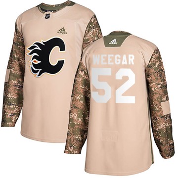 Authentic Adidas Youth MacKenzie Weegar Calgary Flames Veterans Day Practice Jersey - Camo