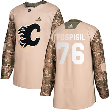 Authentic Adidas Youth Martin Pospisil Calgary Flames Veterans Day Practice Jersey - Camo