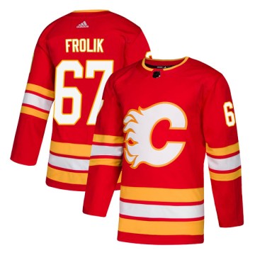 Authentic Adidas Youth Michael Frolik Calgary Flames Alternate Jersey - Red