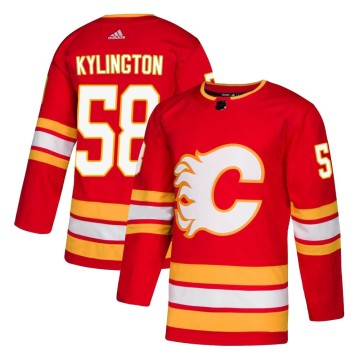 Authentic Adidas Youth Oliver Kylington Calgary Flames Alternate Jersey - Red