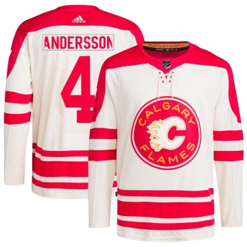 Authentic Adidas Youth Rasmus Andersson Calgary Flames 2023 Heritage Classic Primegreen Jersey - Cream
