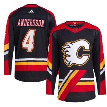 Authentic Adidas Youth Rasmus Andersson Calgary Flames Reverse Retro 2.0 Jersey - Black