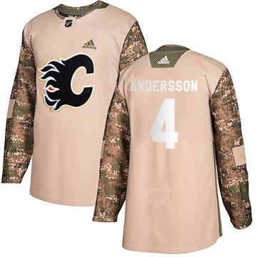 Authentic Adidas Youth Rasmus Andersson Calgary Flames Veterans Day Practice Jersey - Camo