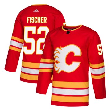 Authentic Adidas Youth Zach Fischer Calgary Flames Alternate Jersey - Red