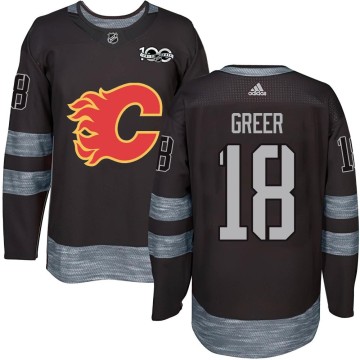 Authentic Men's A.J. Greer Calgary Flames 1917-2017 100th Anniversary Jersey - Black
