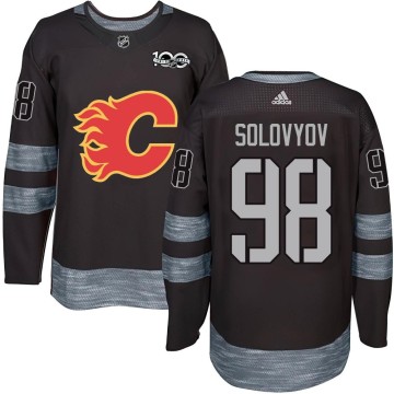 Authentic Men's Ilya Solovyov Calgary Flames 1917-2017 100th Anniversary Jersey - Black