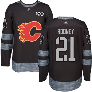 Authentic Men's Kevin Rooney Calgary Flames 1917-2017 100th Anniversary Jersey - Black