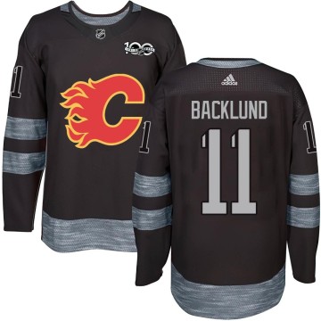 Authentic Men's Mikael Backlund Calgary Flames 1917-2017 100th Anniversary Jersey - Black