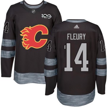 Authentic Men's Theoren Fleury Calgary Flames 1917-2017 100th Anniversary Jersey - Black