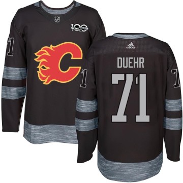 Authentic Men's Walker Duehr Calgary Flames 1917-2017 100th Anniversary Jersey - Black