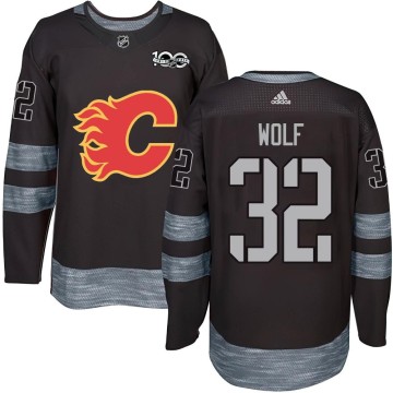 Authentic Youth Dustin Wolf Calgary Flames 1917-2017 100th Anniversary Jersey - Black