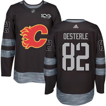 Authentic Youth Jordan Oesterle Calgary Flames 1917-2017 100th Anniversary Jersey - Black
