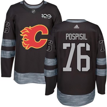 Authentic Youth Martin Pospisil Calgary Flames 1917-2017 100th Anniversary Jersey - Black