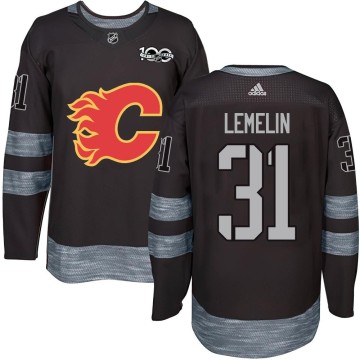 Authentic Youth Rejean Lemelin Calgary Flames 1917-2017 100th Anniversary Jersey - Black
